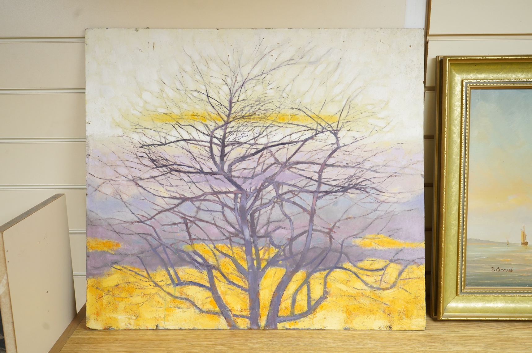 Arthur Hackney (1925-2010), Study of trees, unsigned, oil on board, unframed, 59 x 66cm